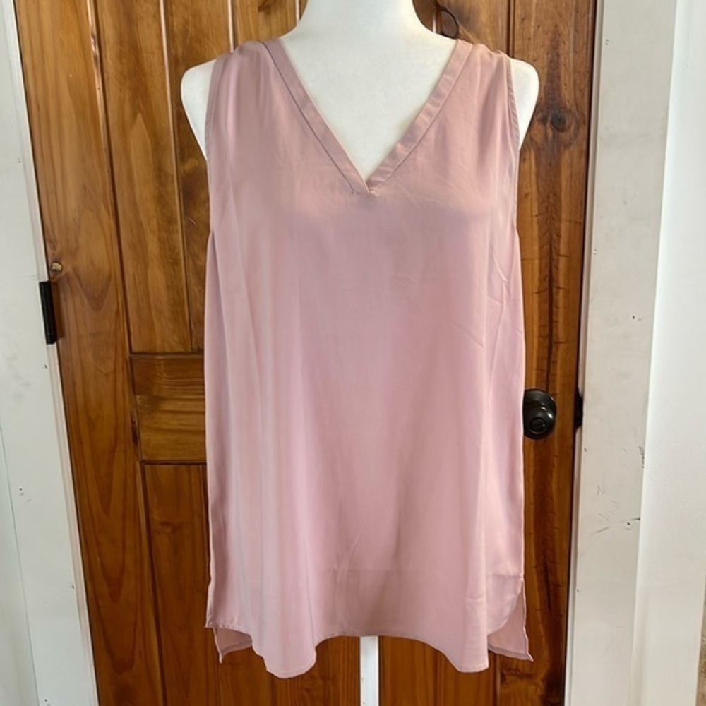 Staccato Sleeveless mauve dusty Pink Top Tank Tunic Stitch Fix V Neck Large